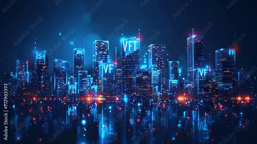 Wi-Fi smart city or network. Low poly wireframe. Building automation with computer board illustration. Isolated on a dark blue background. Plexus points and lines. Wireless smart city or network Wi-Fi smart city or network. Low poly wireframe. Building automation with computer board illustration. Isolated on a dark blue background. Plexus points and lines. Wireless smart city or network