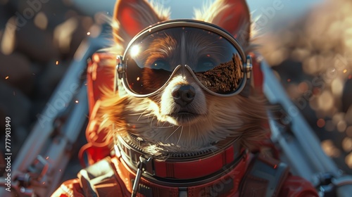 adventurous dogs and cats as astronauts in space photo