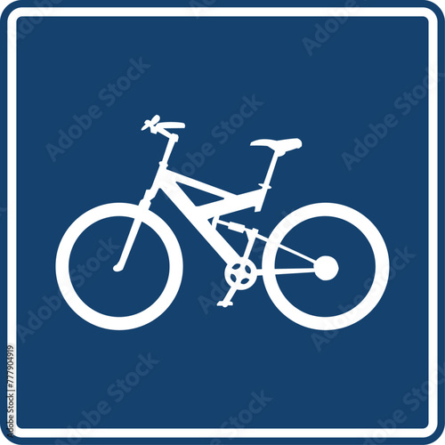 vía para ciclistas, señal color azul, pictograma, informativa, servicios generales, rectangular, rectangular informativo, icono, vector, azul, símbolo, información, silueta, ilustración, señales