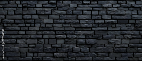 Dark brick wall texture, wide panoramic background