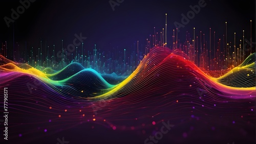 Futuristic Technology Background, Ethereal Milky Wave Abstract for Tech Designs, Seamless Technology Background with Dots, Milky Wave Abstract for Modern Designs, Dynamic Abstract with Connecting Dots photo