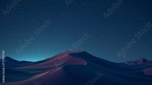 Night sky observation in a desert  the Milky Way in full view  minimalistic 