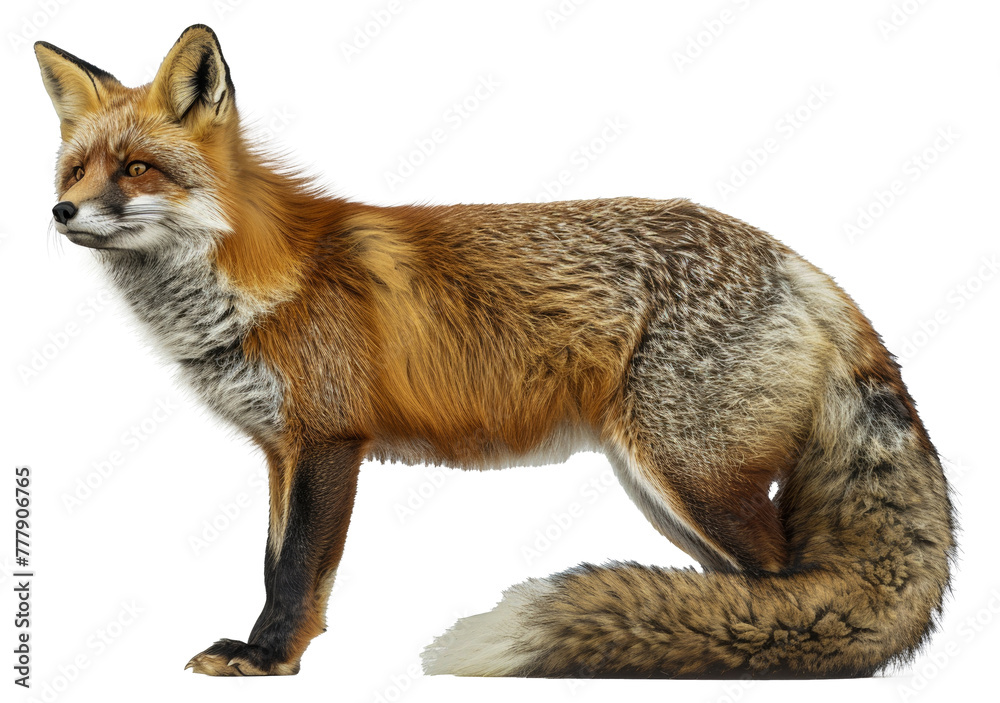 Fototapeta premium A fox is standing, cut out - stock png.