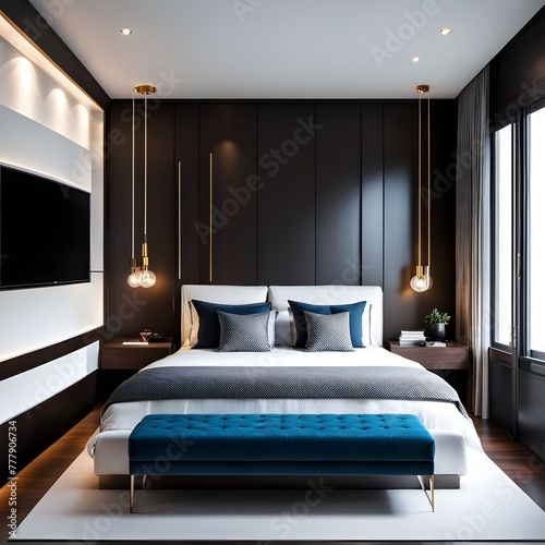 Wallpaper Mural beautiful bedroom design by a architect in a house	 Torontodigital.ca