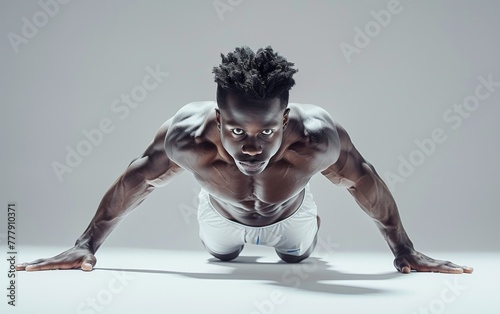 Man Performing Push Ups With Hands on Hips