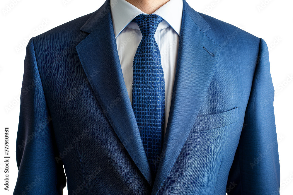 A man in a blue suit and white shirt is wearing a blue tie, cut out - stock png. A man in a blue suit and white shirt is wearing a blue tie, cut out - stock png.