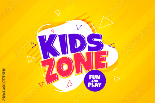 joyful kids fun zone banner for children playroom