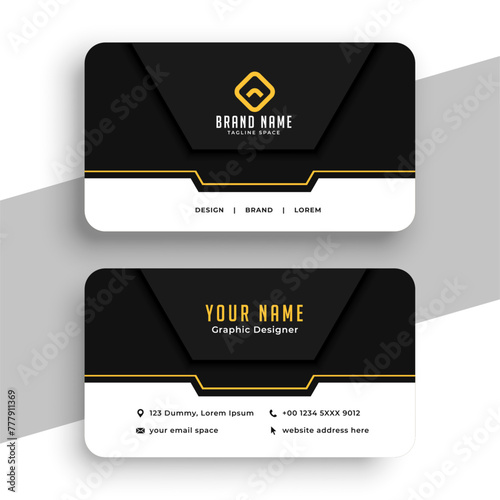 black and white corporate visiting card layout for office work