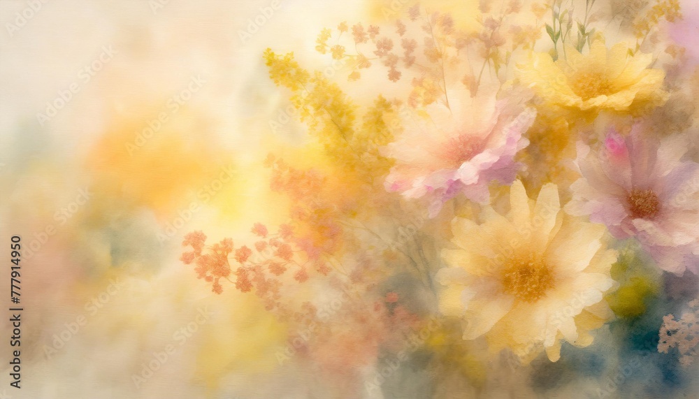 abstract colorful watercolor background with flowers