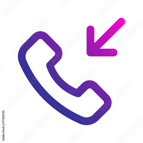 incoming call gradient icon