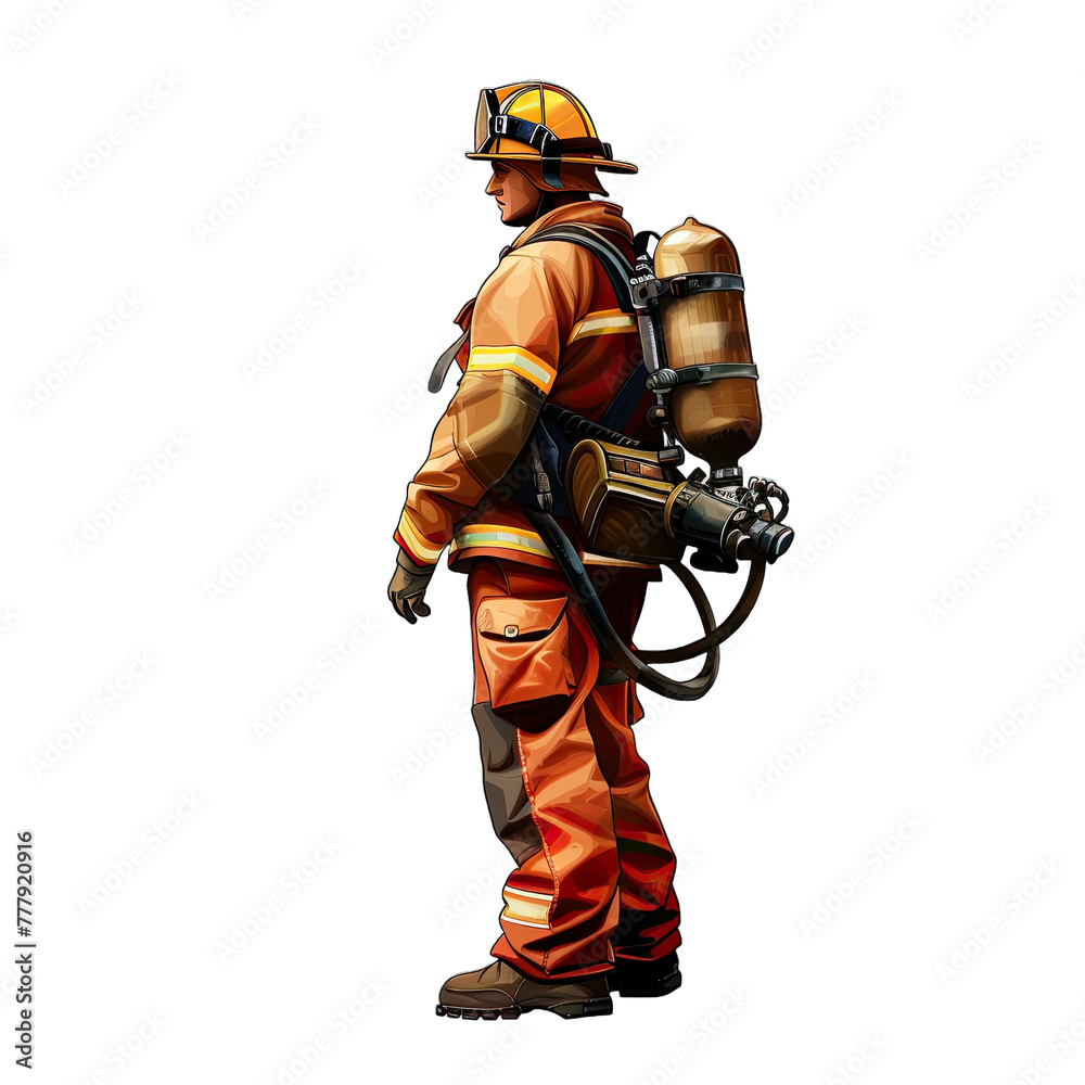 fireman in action illustration clip art png isolated on white background fireman in action illustration clip art png isolated on white background