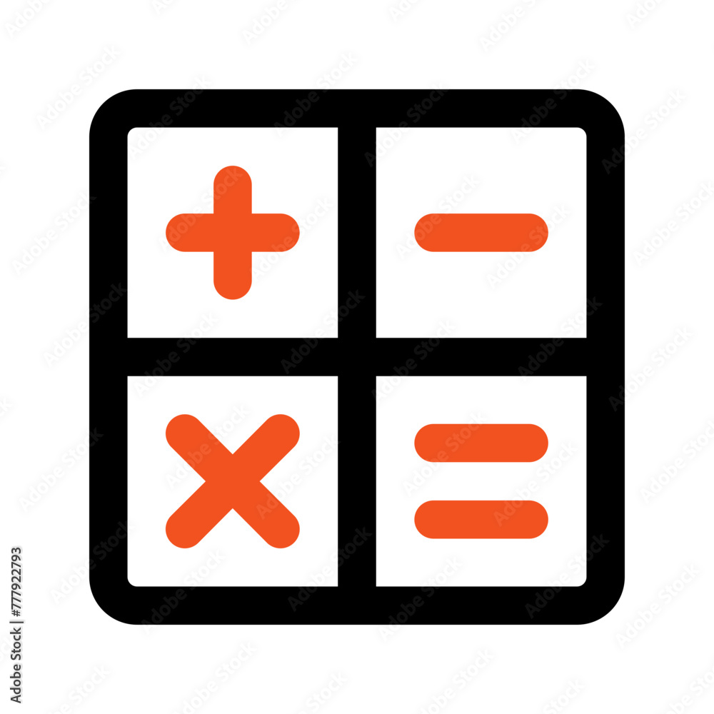 Fototapeta premium calculator outline color icon