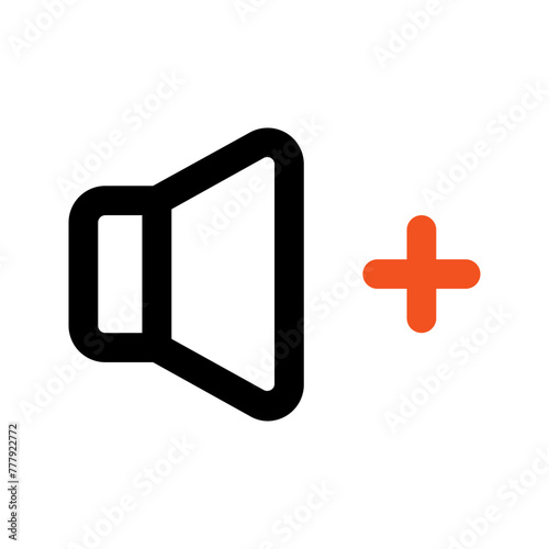 volume up outline color icon