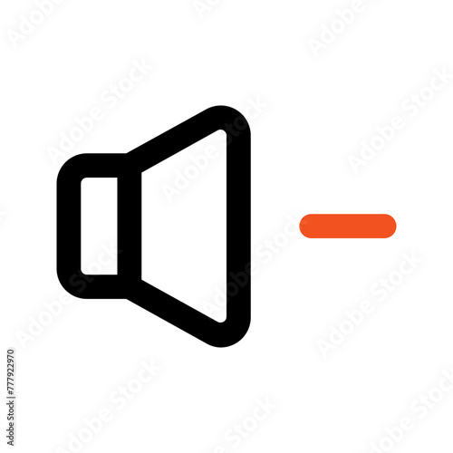 volume down outline color icon