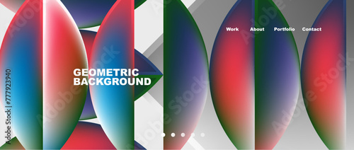 Colorful gradients with abstract geometric shapes. Vector Illustration For Wallpaper, Banner, Background, Card, Book Illustration, landing page