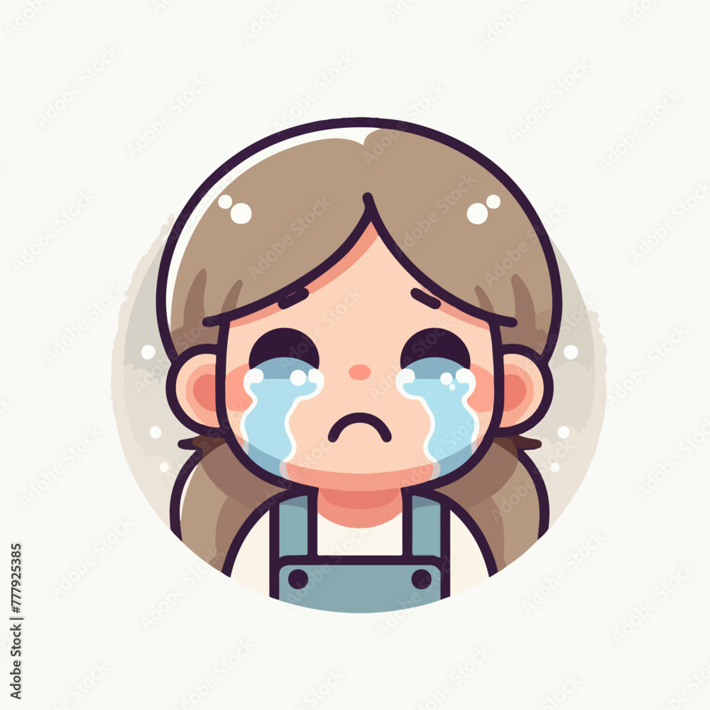 Vector image of a crying child Vector image of a crying child