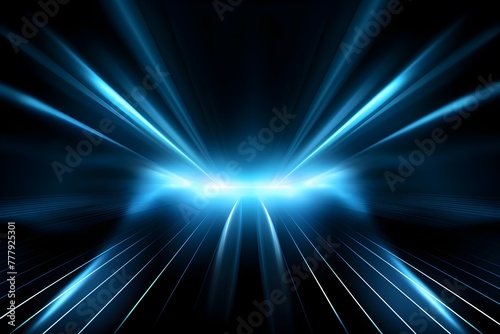 Mesmerizing Abstract Futuristic Lighting Beam Projection Montage on Dark Background