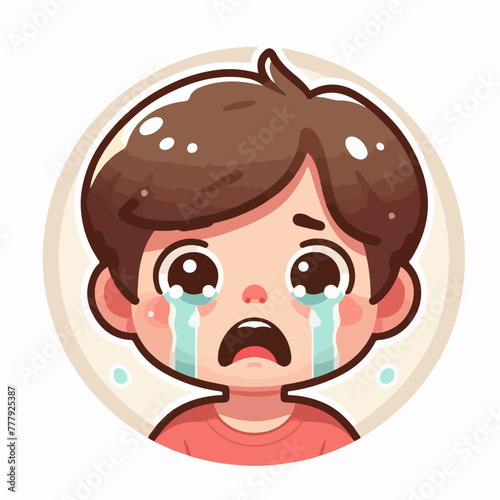 Vector image of a crying child