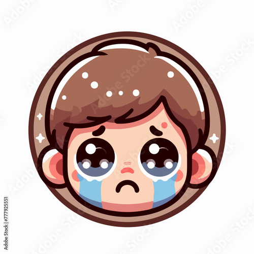 Vector image of a crying child