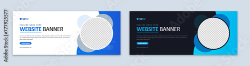 Website banner template. Set of horizontal business promotion banner templates. Modern abstract background banner design. Web banner design template for digital marketing and branding