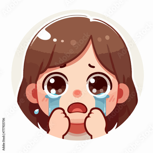Vector image of a crying child
