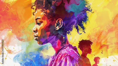 Celebrating juneteenth and african american liberation day. American holiday, celebrated in June 19. Water color style