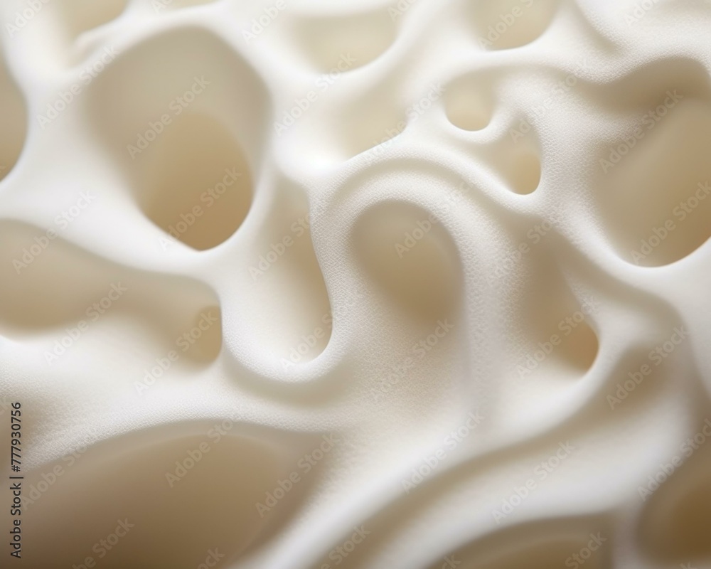 A close up of a white substance that is made out of bubbles. Generative AI. A close up of a white substance that is made out of bubbles. Generative AI.