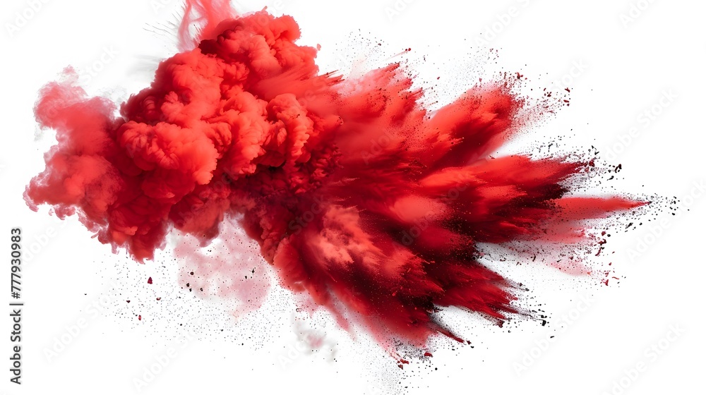 Vivid Eruption: Radiant Red Splatter, Perfectly Isolated