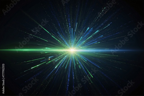 Abstract futuristic background portal tunnel with glowing neon rays moving high-speed wave lines and flare lights. Data transfer concept, science futuristic style wallpaper