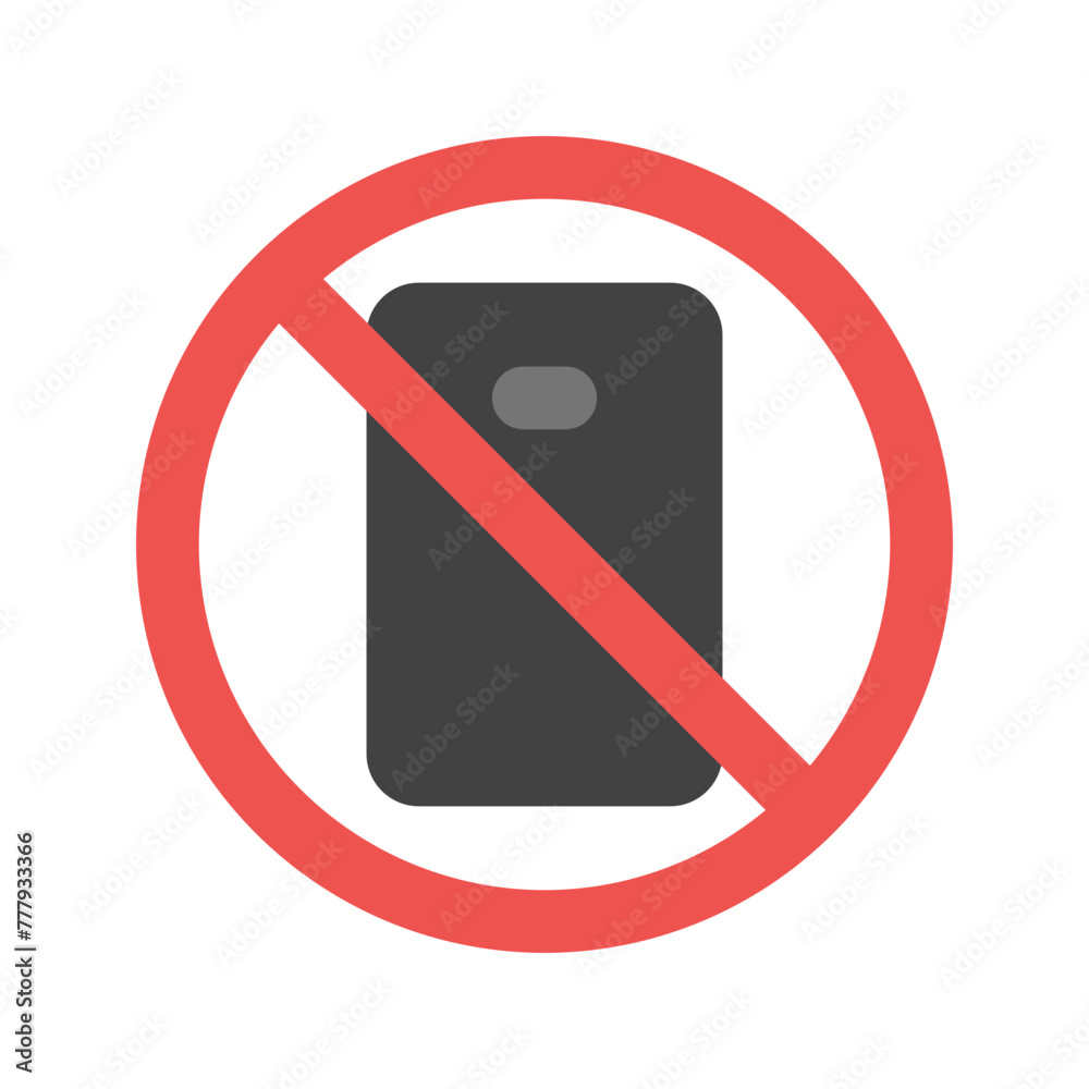 no phone flat icon