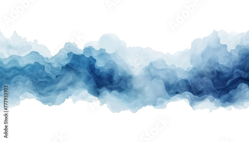 blue watercolor isolated on transparent background cutout
