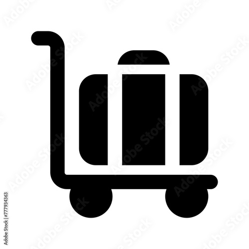 luggage cart glyph icon