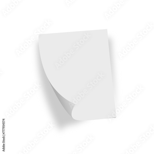 blank white paper on the white background for brand identity mockup