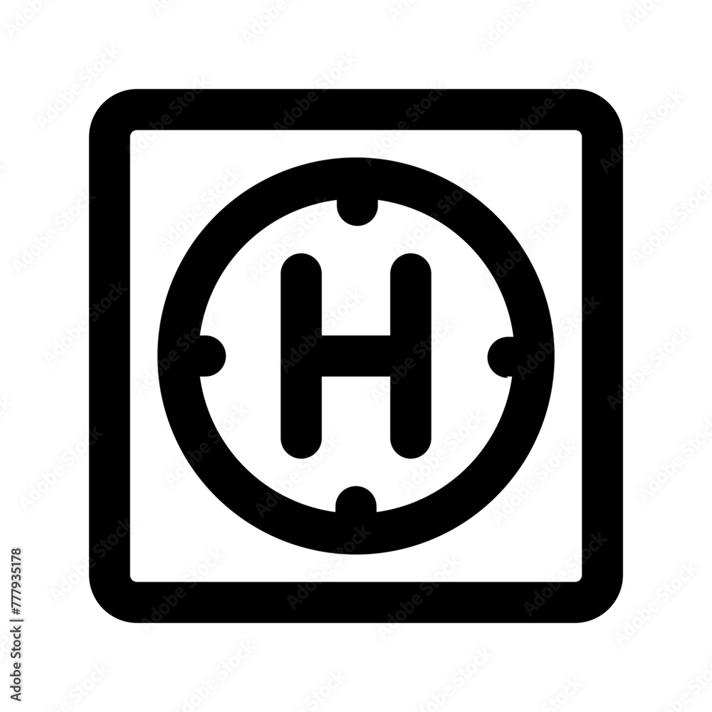 heliport line icon heliport line icon