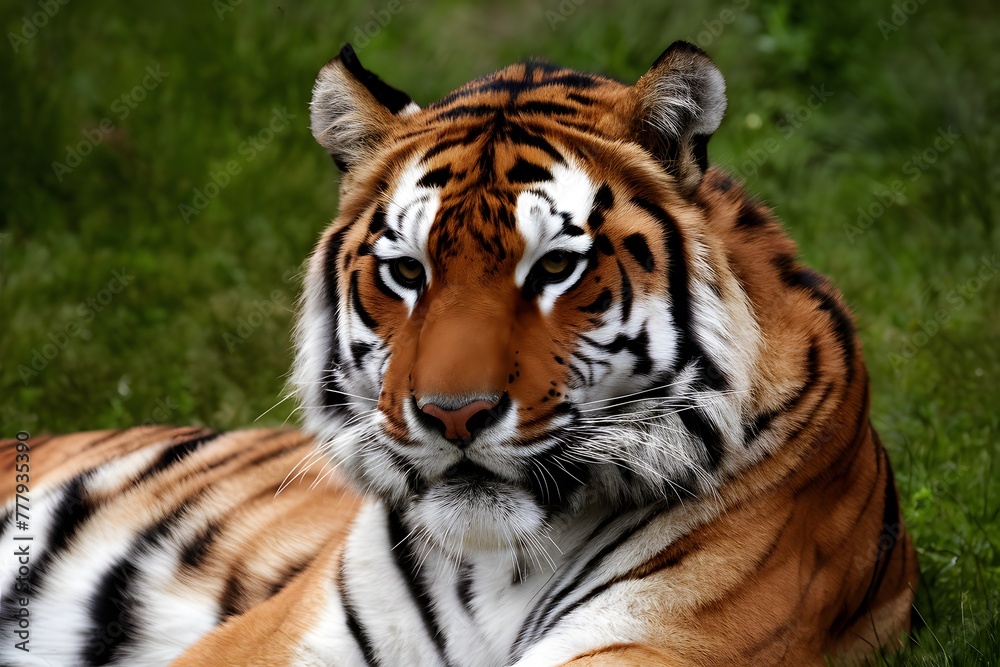 Regal portrait capturing the majestic essence of the Siberian tiger Regal portrait capturing the majestic essence of the Siberian tiger