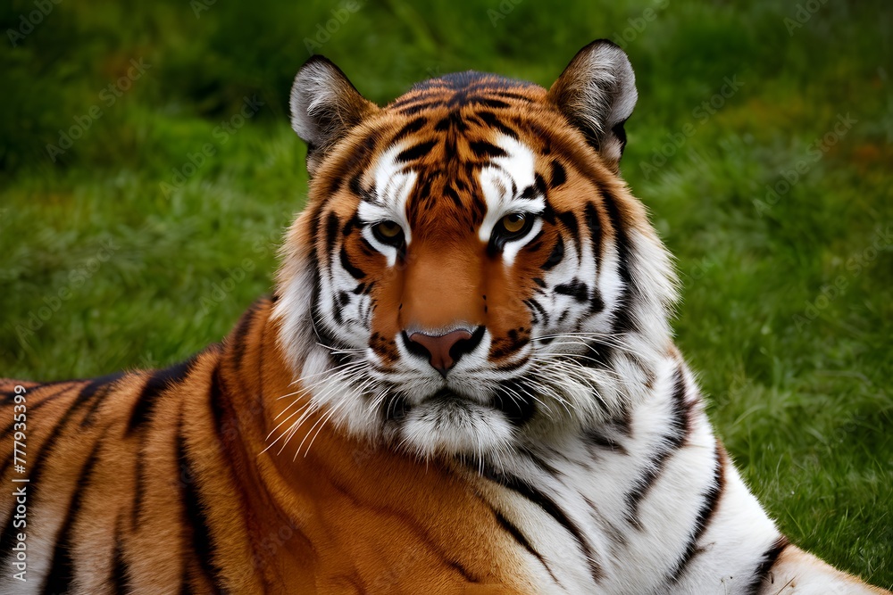 Regal portrait capturing the majestic essence of the Siberian tiger