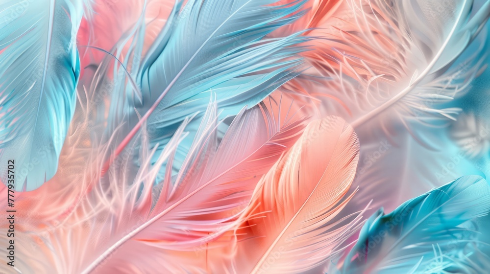 Beautiful pastel colored feathers phone wallpaper, hyper realistic detailed in the style of photography. Art, abstract, and beautiful background.