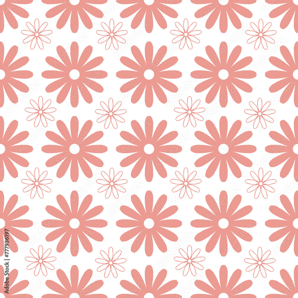 Seamless pattern orange flowers design