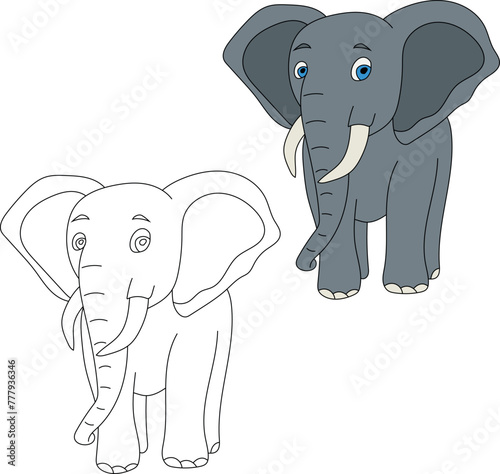 Elephant Clipart Set. Cartoon Wild Animals Clipart Set for Lovers of Wildlife.