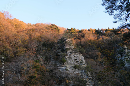 Beautiful autumn season mountain landscape in Japan.