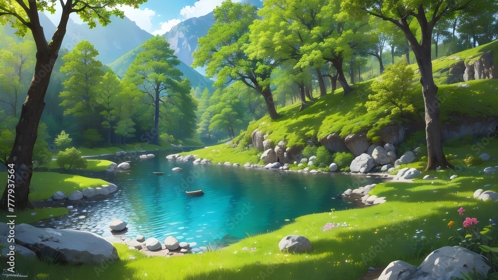 Obraz premium lake in the forest