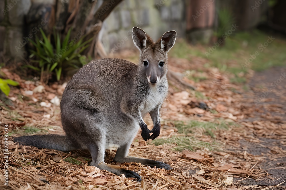 StockImage Wild wallaby captured in its natural habitat, showcasing Australian wildlife StockImage Wild wallaby captured in its natural habitat, showcasing Australian wildlife