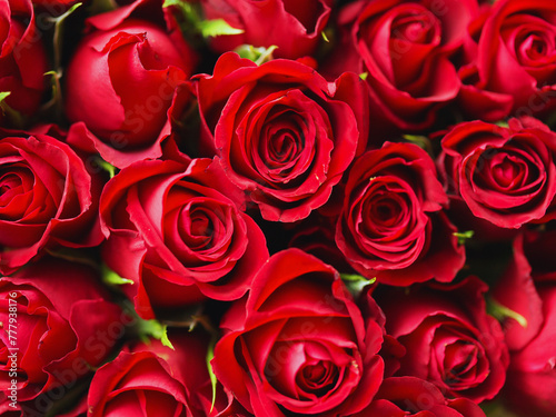 bunch of red roses