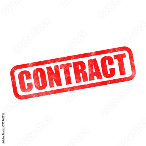 3D Contract stamp on white background