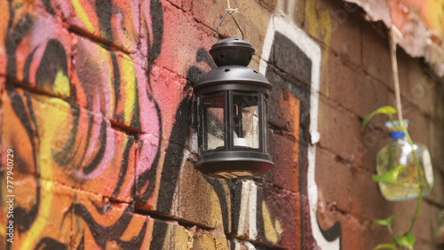 old lantern on the wall