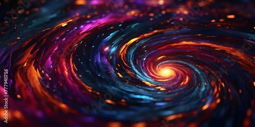 abstract space Colorful Swirl in the Dark A Hypnotic Dance of Light and Color