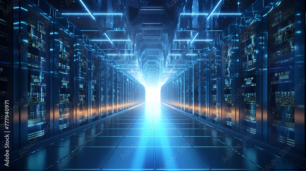 Big data technology background network creative illustration