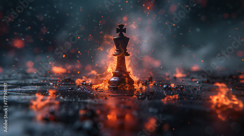 Enflamed Chess King Piece, Strategic Game’s Climax