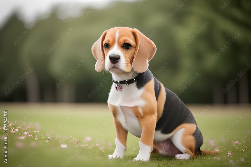 a beautiful picture of beagle dog | dog sitting in the grass | dog in a garden | cute pet a beautiful picture of beagle dog | dog sitting in the grass | dog in a garden | cute pet