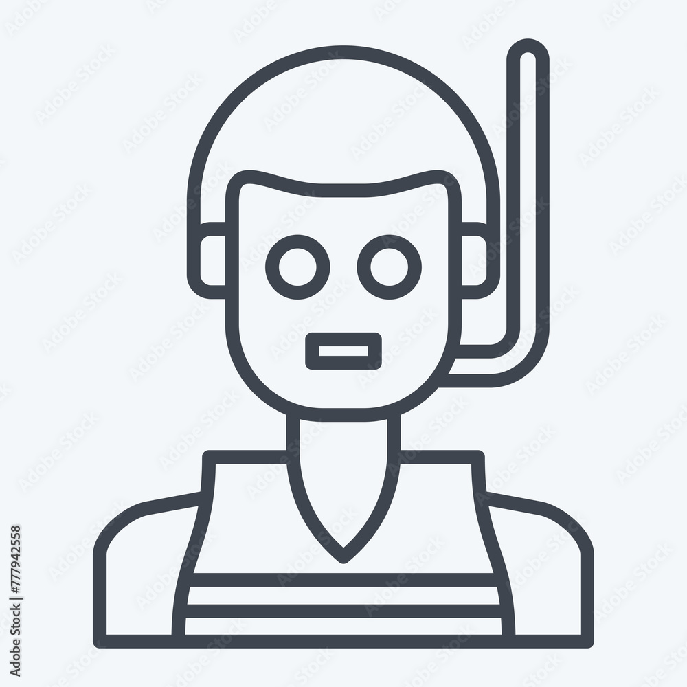 Icon Life Jacket. related to Diving symbol. line style. simple design illustration Icon Life Jacket. related to Diving symbol. line style. simple design illustration